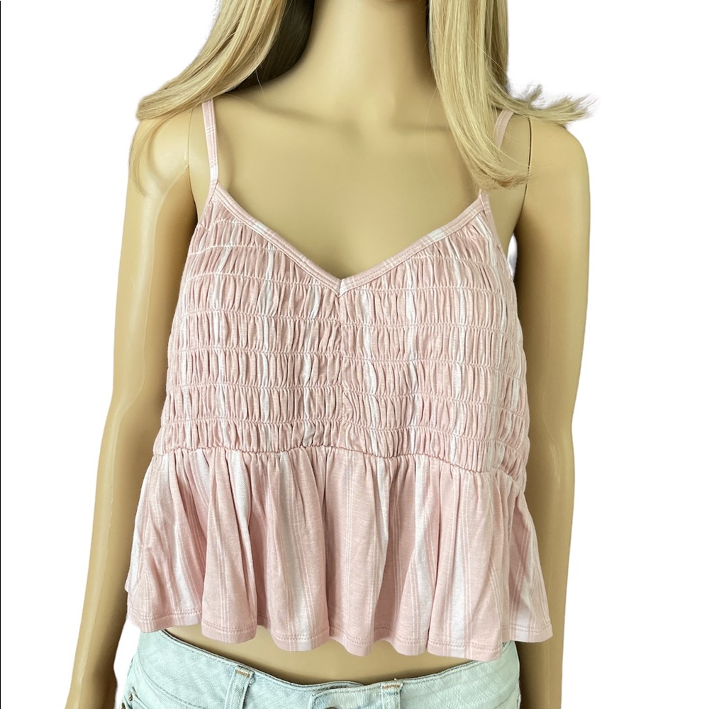 SO PINK STRIPED CROP TOP SZ XL